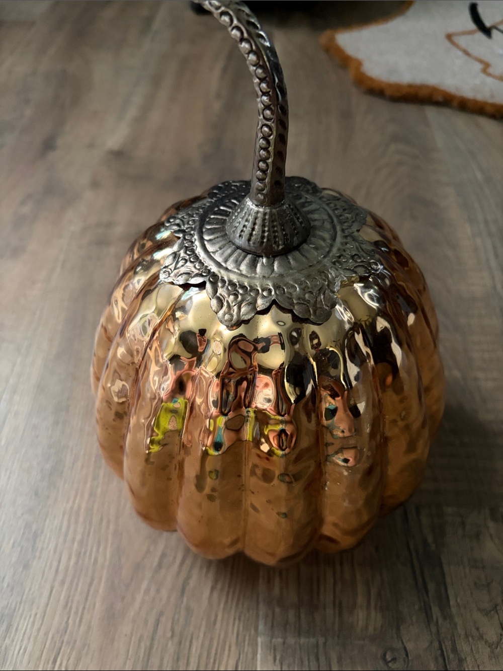 Decorative Glass Pumpkin Accent